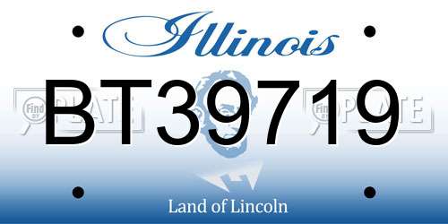 BT39719 Illinois License Plate