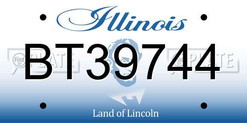 BT39744 Illinois License Plate