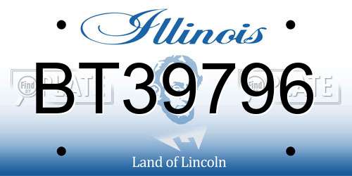 BT39796 Illinois License Plate
