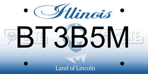 BT3B5M Illinois License Plate