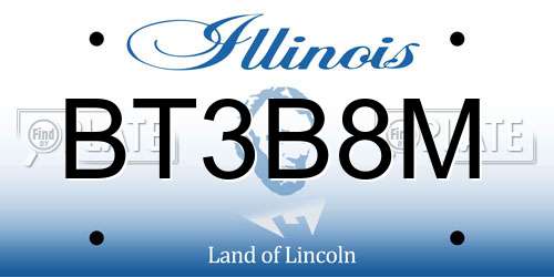 BT3B8M Illinois License Plate