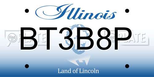 BT3B8P Illinois License Plate