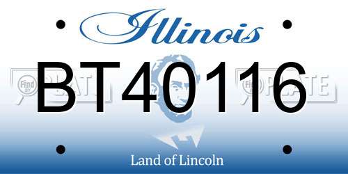 BT40116 Illinois License Plate
