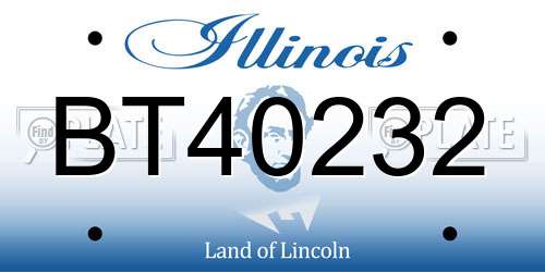 BT40232 Illinois License Plate