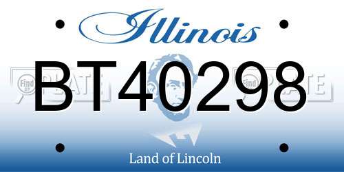 BT40298 Illinois License Plate