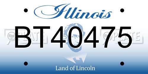 BT40475 Illinois License Plate