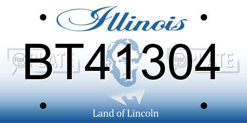 BT41304 Illinois License Plate