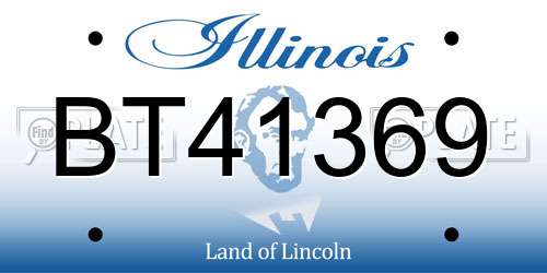 BT41369 Illinois License Plate
