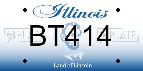 BT414 Illinois License Plate