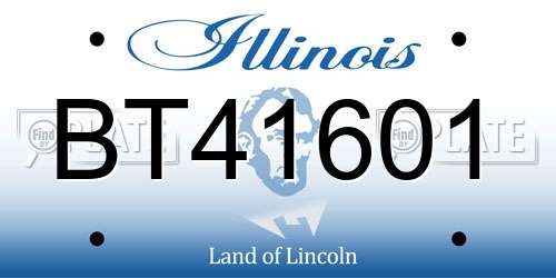 BT41601 Illinois License Plate