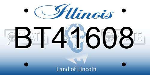 BT41608 Illinois License Plate