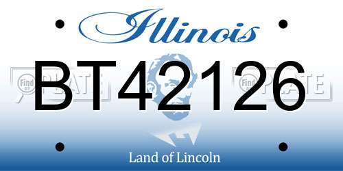 BT42126 Illinois License Plate