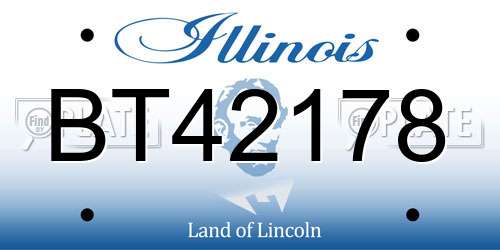 BT42178 Illinois License Plate