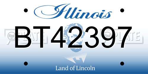 BT42397 Illinois License Plate