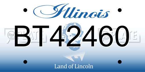 BT42460 Illinois License Plate