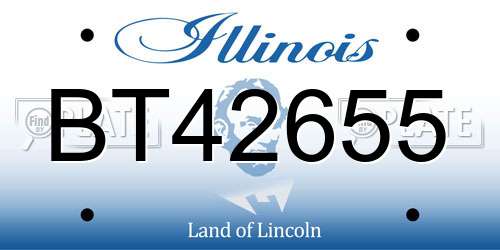 BT42655 Illinois License Plate