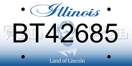 BT42685 Illinois License Plate