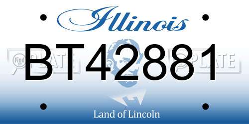 BT42881 Illinois License Plate