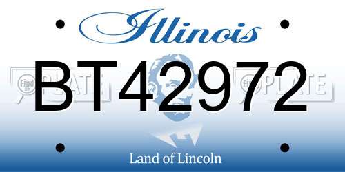 BT42972 Illinois License Plate