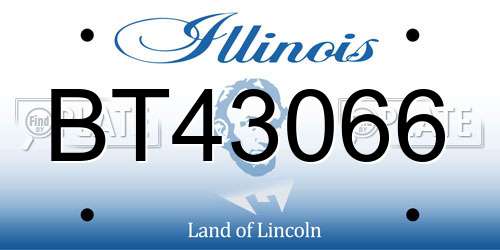 BT43066 Illinois License Plate