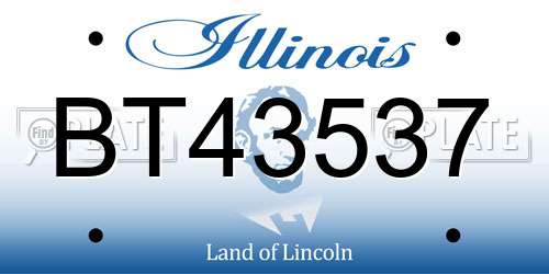 BT43537 Illinois License Plate