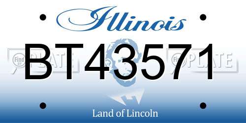 BT43571 Illinois License Plate
