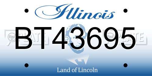 BT43695 Illinois License Plate