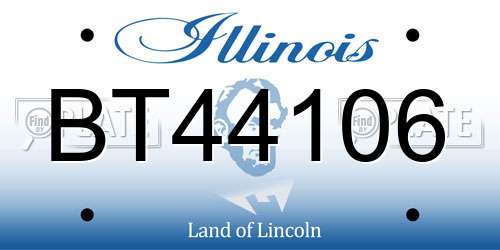 BT44106 Illinois License Plate
