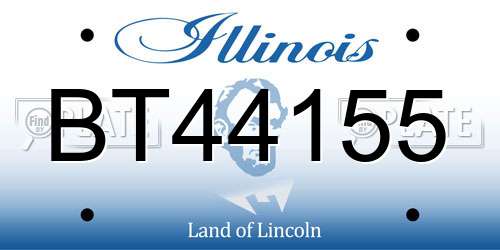 BT44155 Illinois License Plate