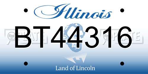 BT44316 Illinois License Plate