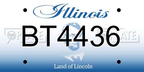 BT4436 Illinois License Plate
