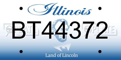 BT44372 Illinois License Plate