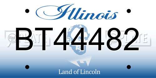 BT44482 Illinois License Plate