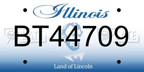 BT44709 Illinois License Plate