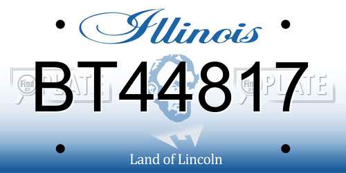 BT44817 Illinois License Plate