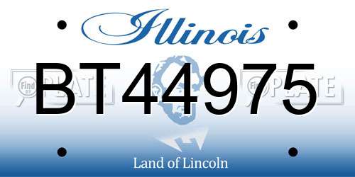 BT44975 Illinois License Plate