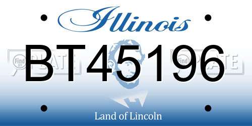 BT45196 Illinois License Plate