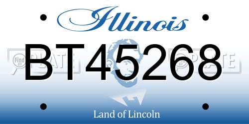 BT45268 Illinois License Plate