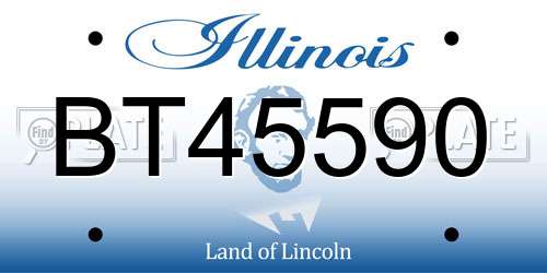 BT45590 Illinois License Plate