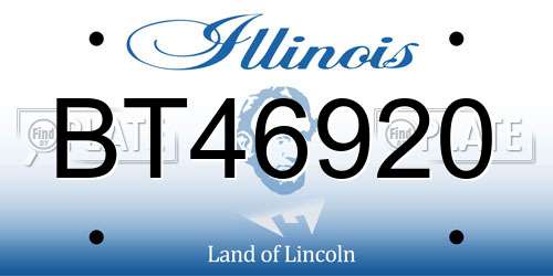 BT46920 Illinois License Plate