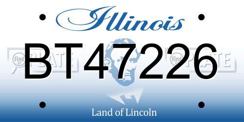 BT47226 Illinois License Plate