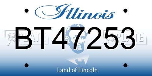 BT47253 Illinois License Plate