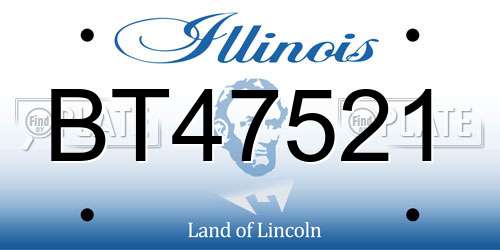BT47521 Illinois License Plate