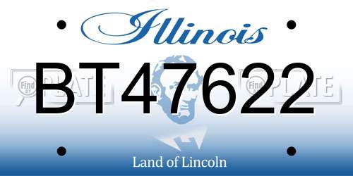 BT47622 Illinois License Plate