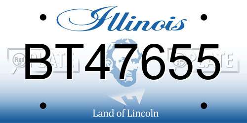 BT47655 Illinois License Plate