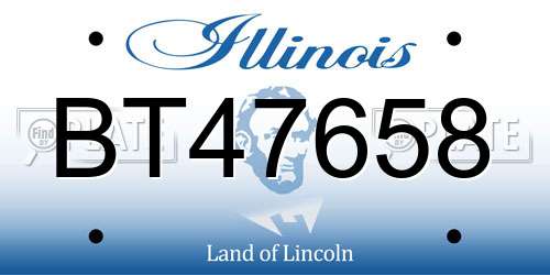 BT47658 Illinois License Plate