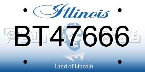 BT47666 Illinois License Plate