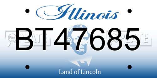 BT47685 Illinois License Plate