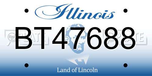 BT47688 Illinois License Plate