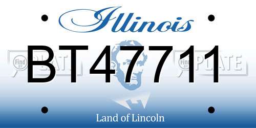 BT47711 Illinois License Plate